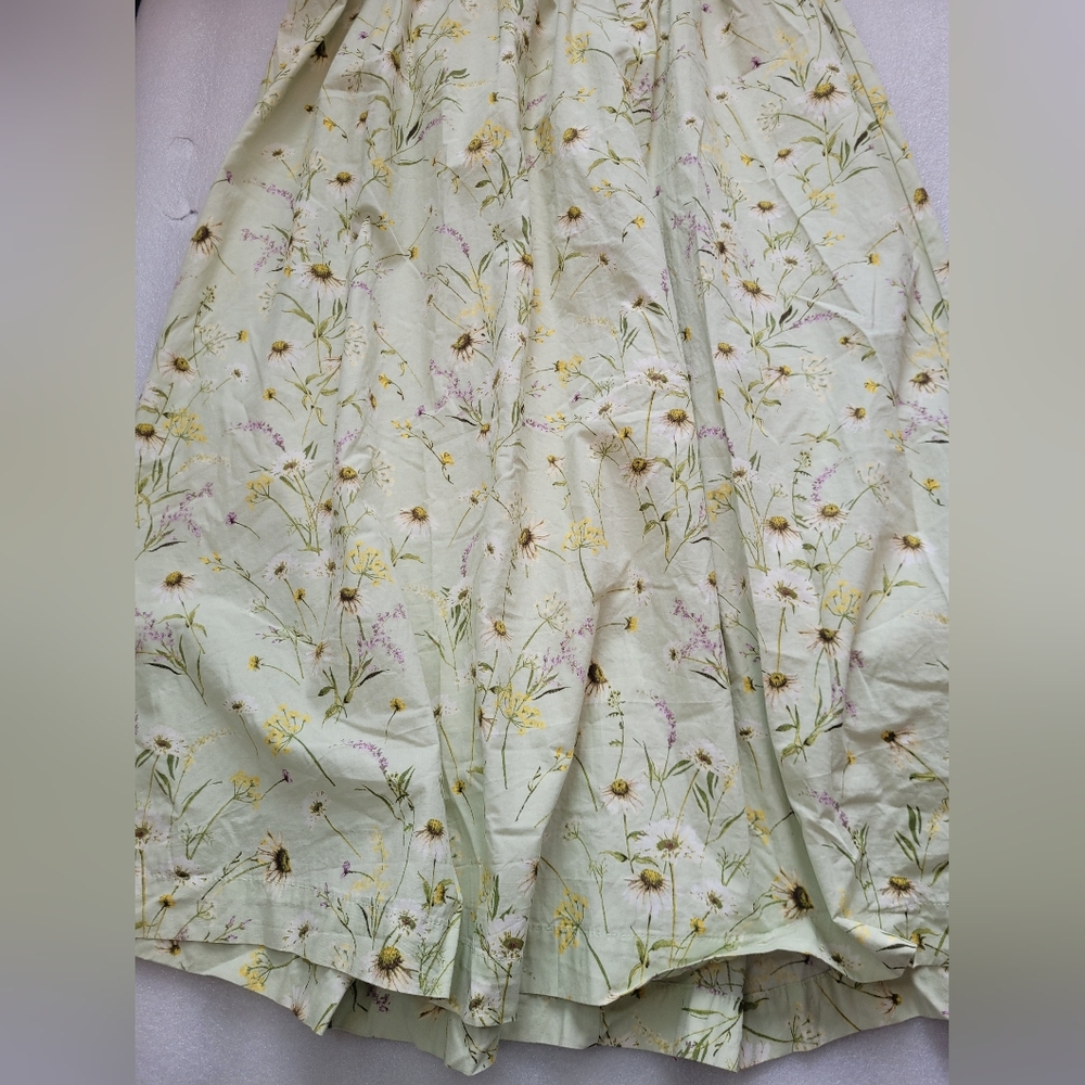 H&M Meadow Wildflowers Cottagecore Floral Dress Blogger Favorite Light Green S - Picture 9 of 16